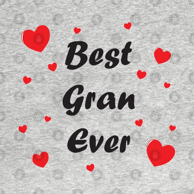 Best gran ever heart doodle hand drawn design by The Creative Clownfish